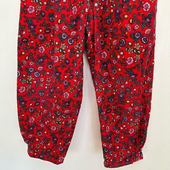 Oshkosh B’gosh Kids 90s Era Red Paisley Floral Corduroy Pleated Front Balloon Ta - Picture 4 of 11